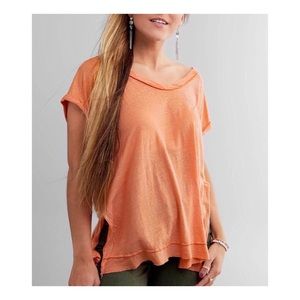 FREE PEOPLE Under The Sun Tee Peach Pit
